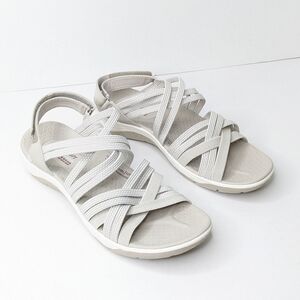 Skechers Reggae Cup Smitten By You Sandals, Grey, Women's 8